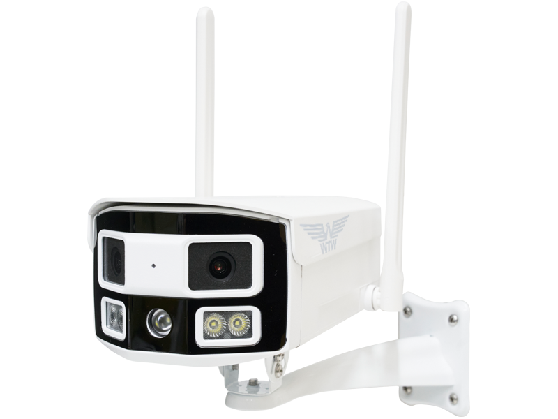 Wi-Fi/PoE接続対応 パノラマ 超広角Wレンズ搭載 防犯灯 低照度ワイド