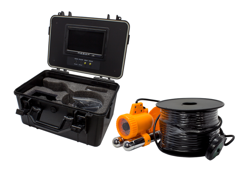 アナログ41万画素 ホワイトLED搭載 魚型水中カメラ 録画機能搭載ポータブル7インチモニター内蔵ケースセット  WTW-WA1002-9D