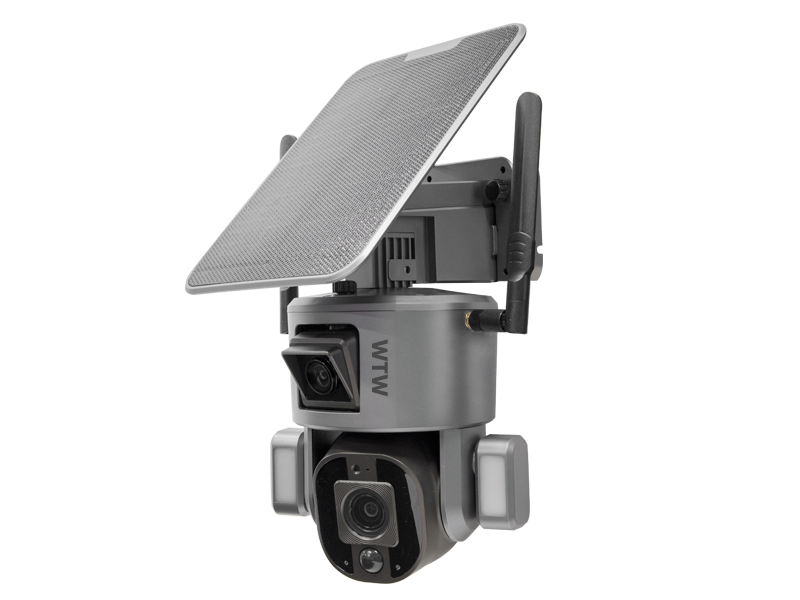 WTW 防犯カメラ HD高画質 Wi-Fi 4K800万画素Wカメラ ソーラーWIFI デュアルカメラ 防犯灯 PTZ