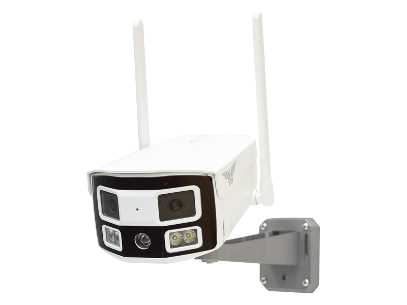 Wi-Fi/PoE接続対応 パノラマ 超広角Wレンズ搭載 防犯灯 低照度ワイド